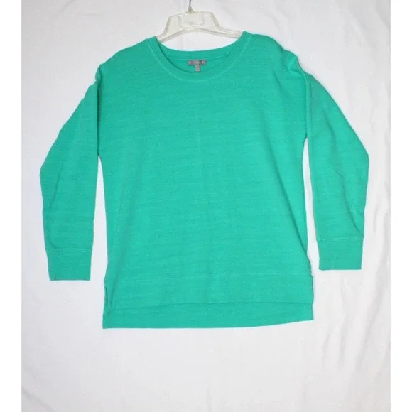 T By Talbots Long Sleeve Shirt Top Women's Teal Stretch Casual Beach UPF 50 Med - Picture 2 of 10